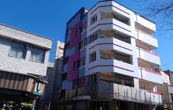 اجرای نمای کامپوزیت در پروژه تجاری اداری