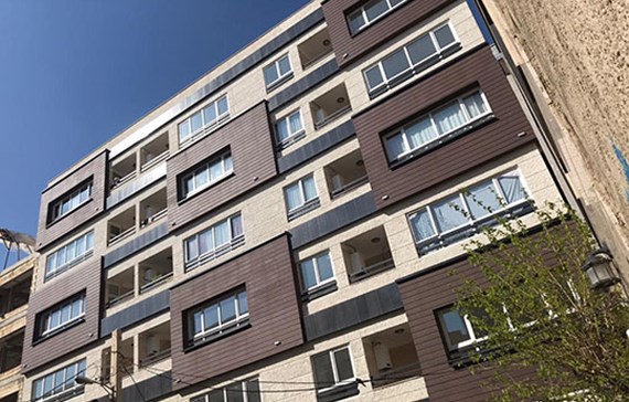 نمای سمنت برد طرح چوب برای دور پنجره