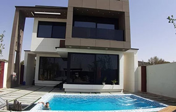 نمای ویلا با سمنت برد در کردان