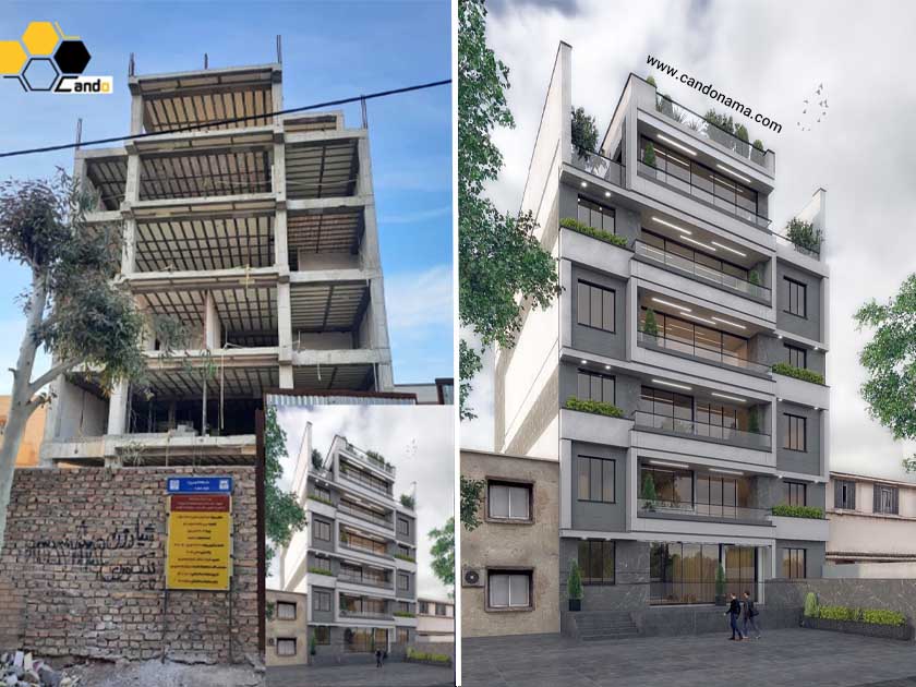 نمای ساختمان مسکونی در یزد شهر حمیدیا