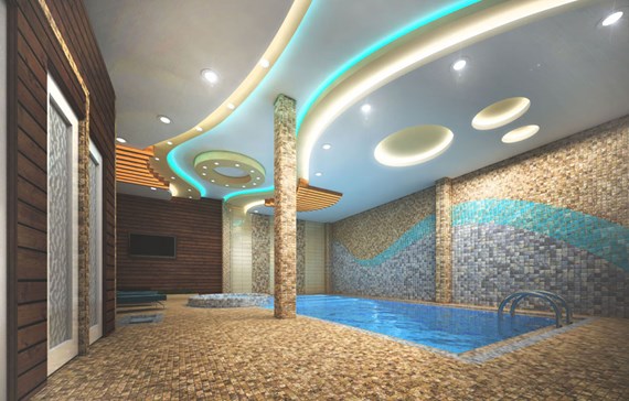 طراحی استخر با چوب ترموود و سمنت برد