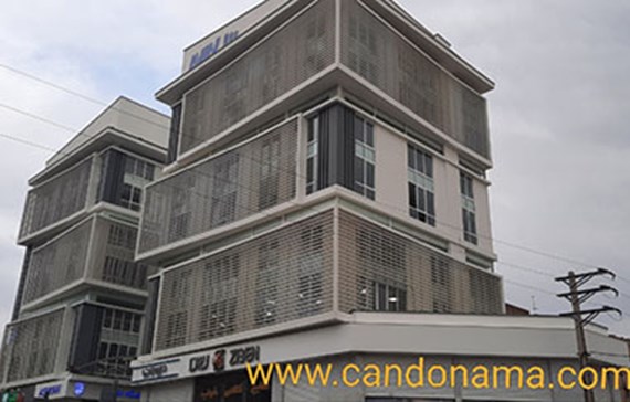 نمای ساختمان تجاری با سمنت برد