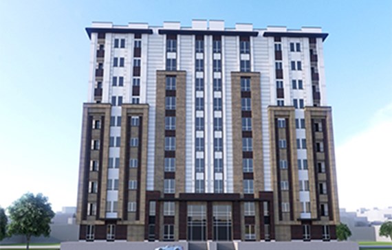 نمای چوب ترمو ساختمان مسکونی دروس