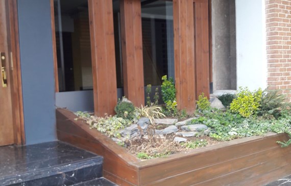 شیشه کرتین وال و چوب ترموود در نمای پروژه دربند